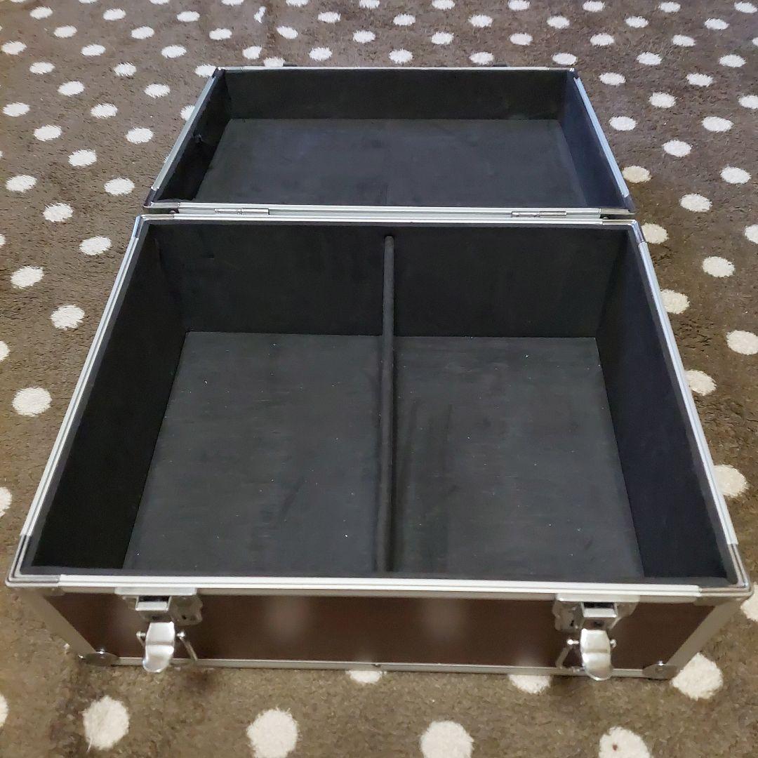 アルミ製　黒とウッド柄2個セットトランク レコードbox レコード収納