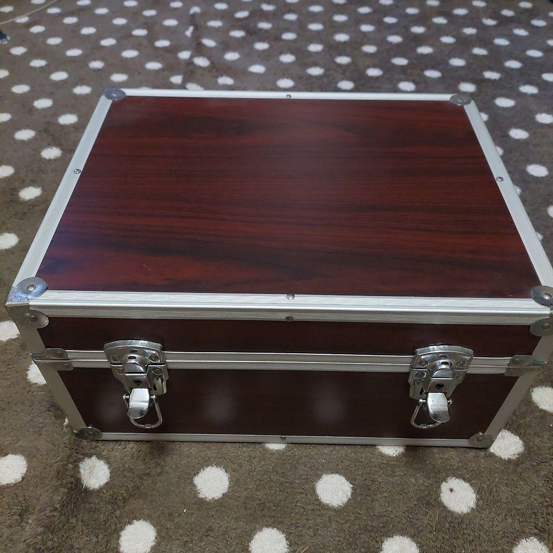 アルミ製　黒とウッド柄2個セットトランク レコードbox レコード収納