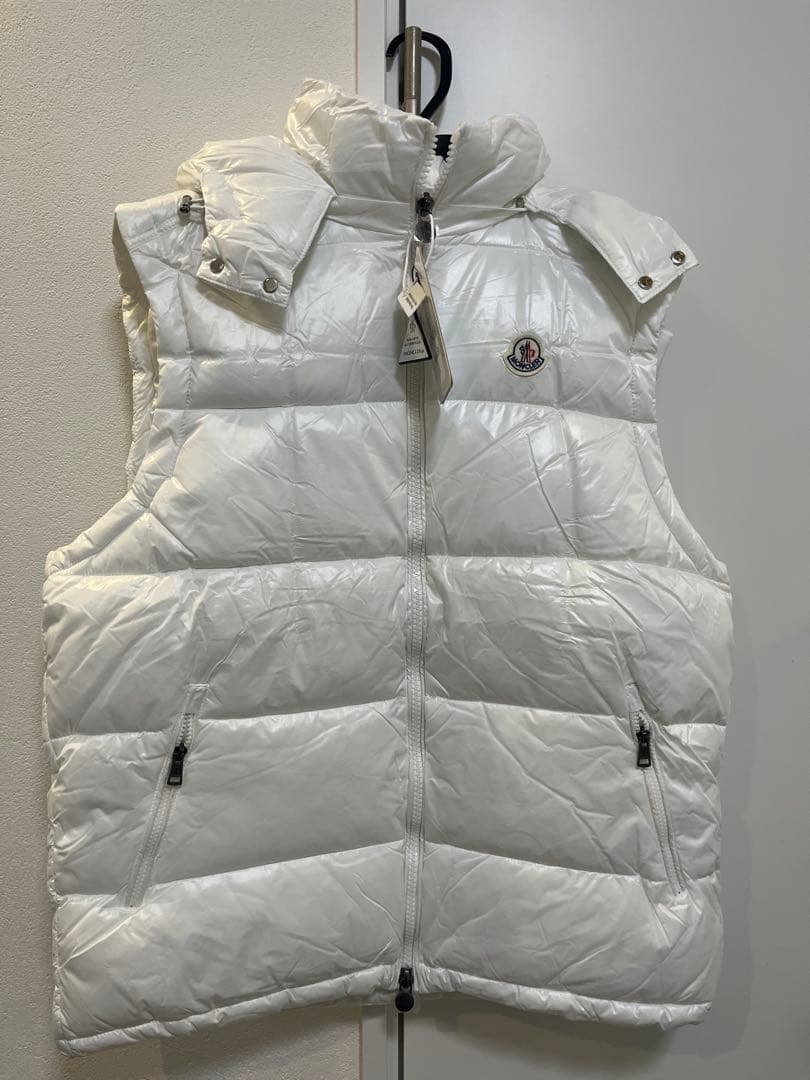 モンクレール　ダウンベスト　メンズ　ホワイト　Lサイズ　一点限り　MONCLER