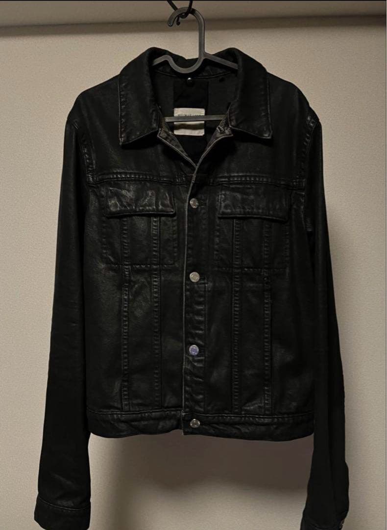 ジャケット・アウター Helmut Lang Fur Collar Wax Denim Jacket