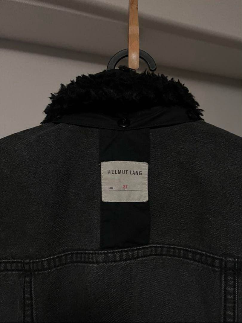 ジャケット・アウター Helmut Lang Fur Collar Wax Denim Jacket