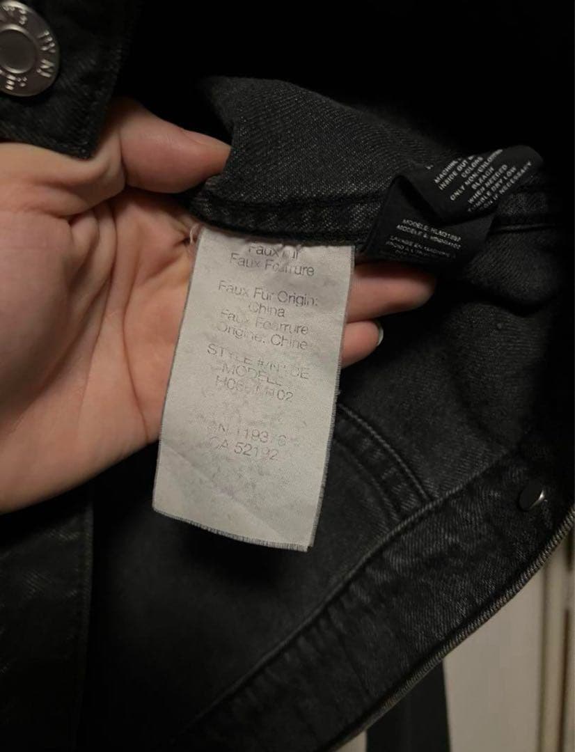 ジャケット・アウター Helmut Lang Fur Collar Wax Denim Jacket