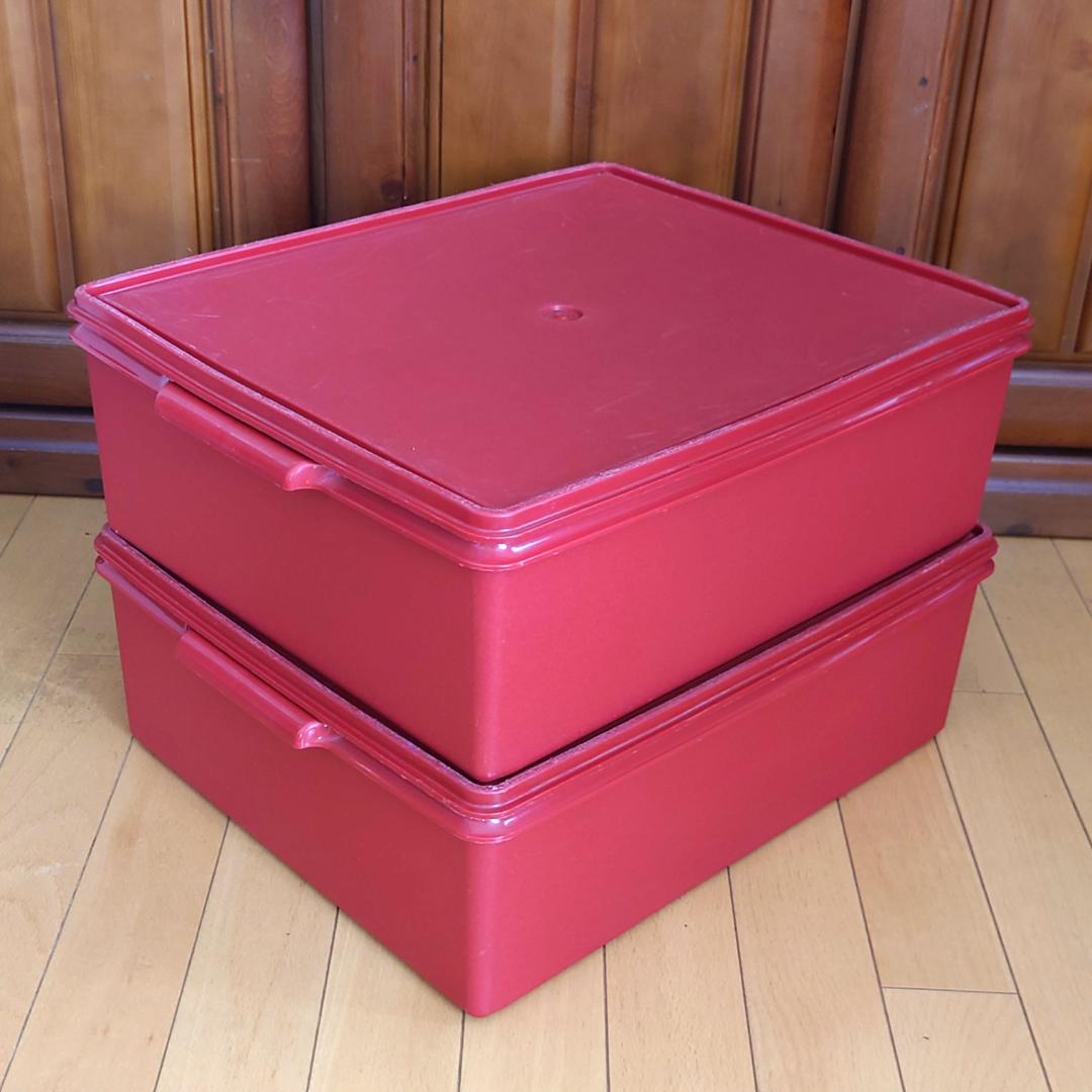 マッカレド　タッパーウェア スーパーケース レッド 赤2個セピア6個