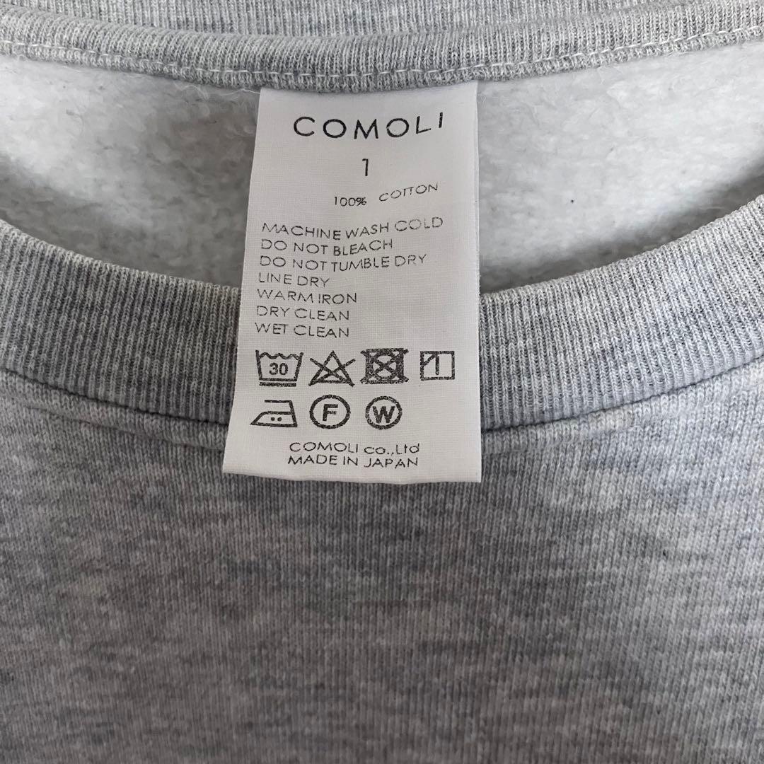 COMOLI 21ss コットン吊裏毛クルーネック Heather Gray 1