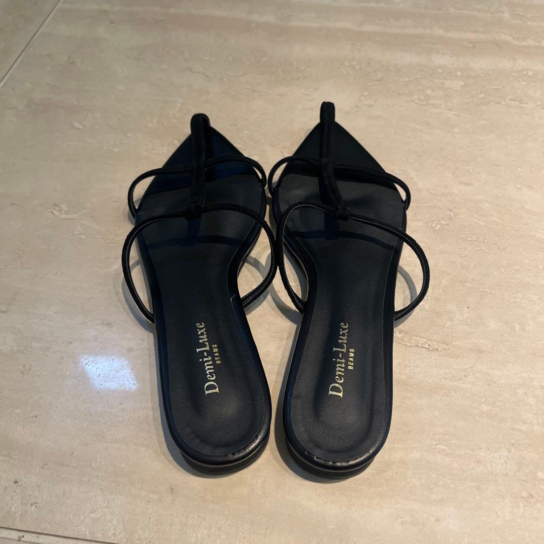 美品　Demi Luxe ビームスブラック フラットサンダル　目黒越子