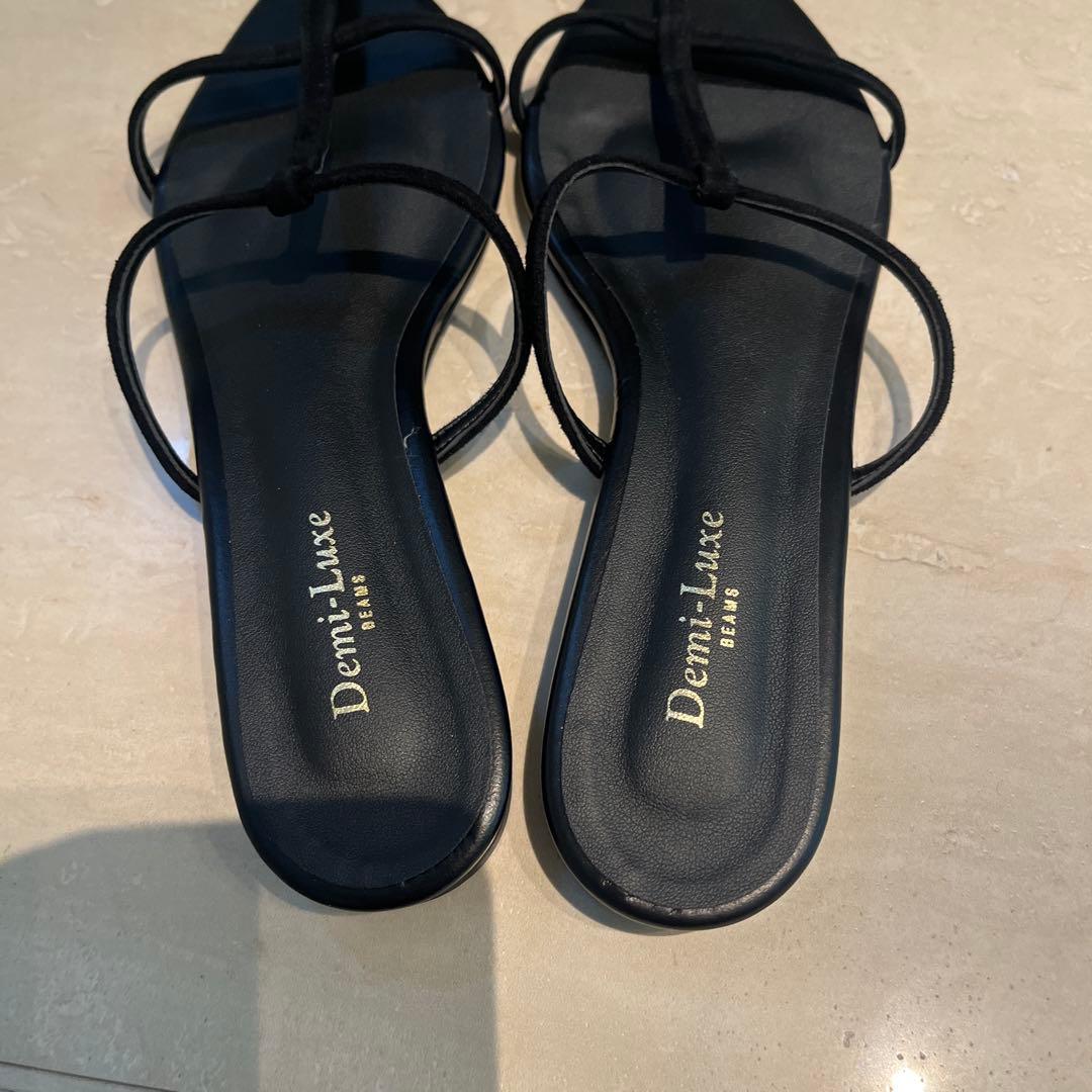 美品　Demi Luxe ビームスブラック フラットサンダル　目黒越子