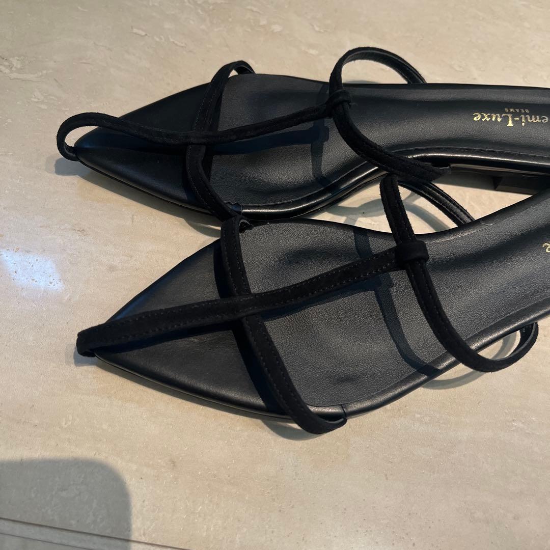 美品　Demi Luxe ビームスブラック フラットサンダル　目黒越子
