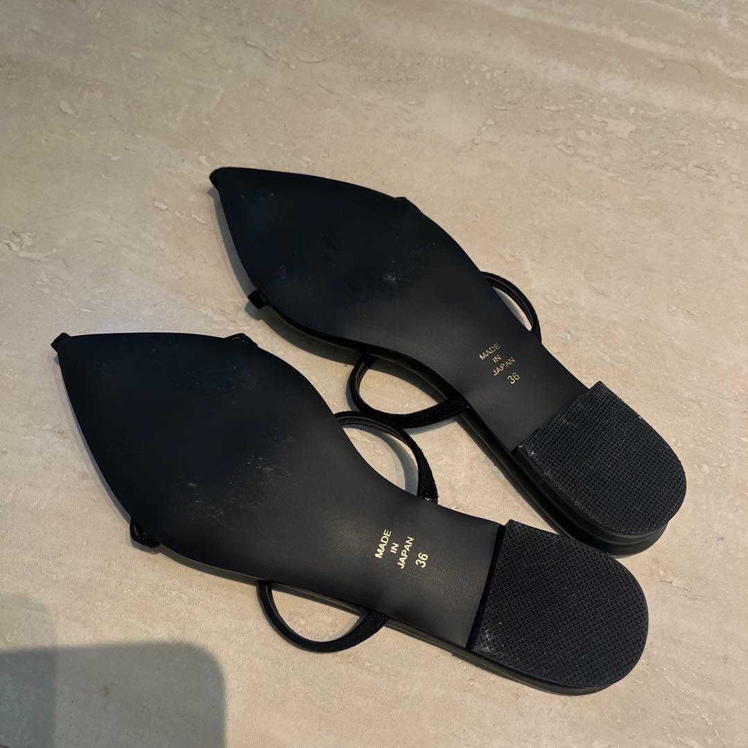 美品　Demi Luxe ビームスブラック フラットサンダル　目黒越子