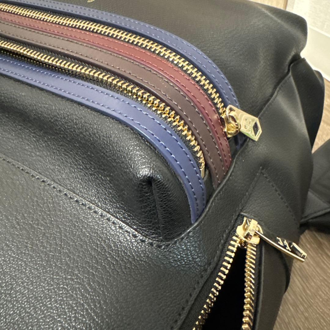 【美品】ポールスミス シグネチャージップストライプ リュック PSN484レザー