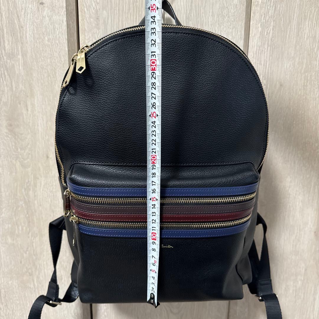 【美品】ポールスミス シグネチャージップストライプ リュック PSN484レザー