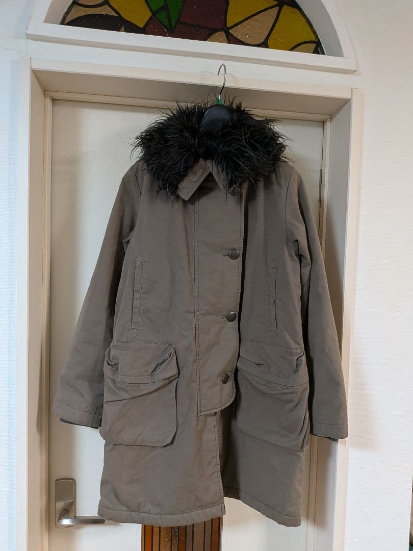 TSUMORI CHISATO ファー付きモッズコートコウモリボタン 訳あり