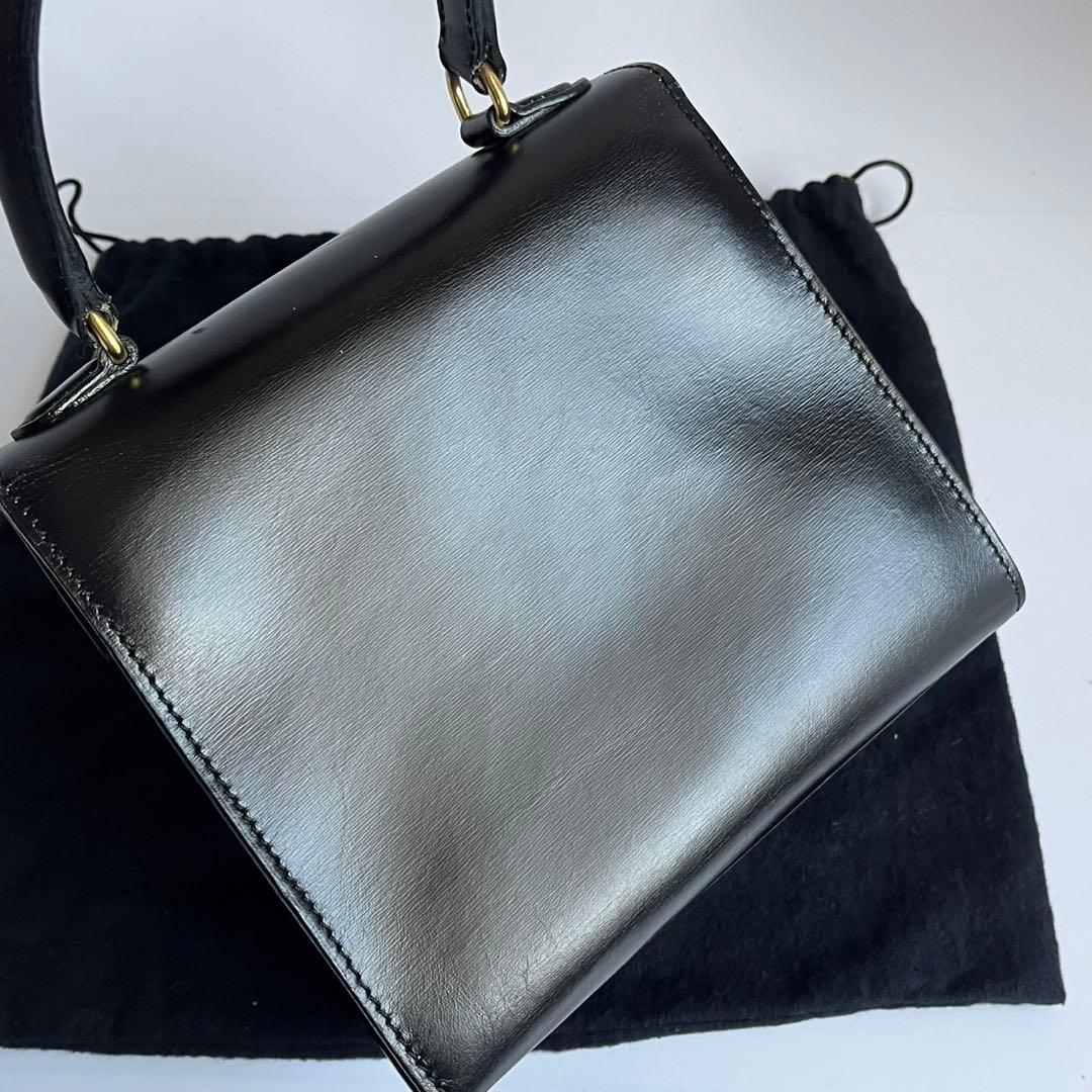 ✨極美品✨　CELINE ガンチーニ　ハンドバッグ　ブラック　黒　ミニ　バッグ
