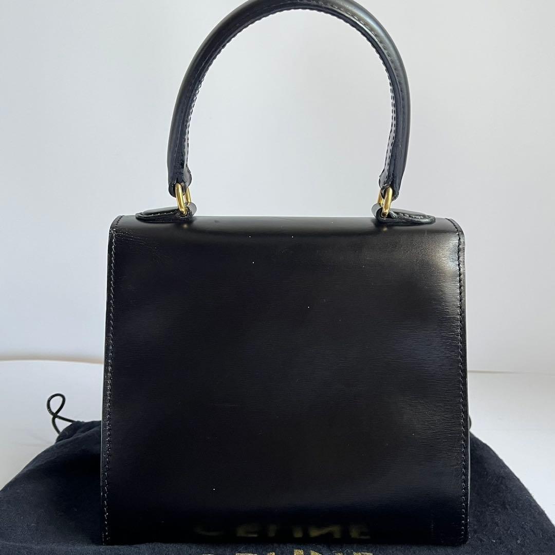 ✨極美品✨　CELINE ガンチーニ　ハンドバッグ　ブラック　黒　ミニ　バッグ