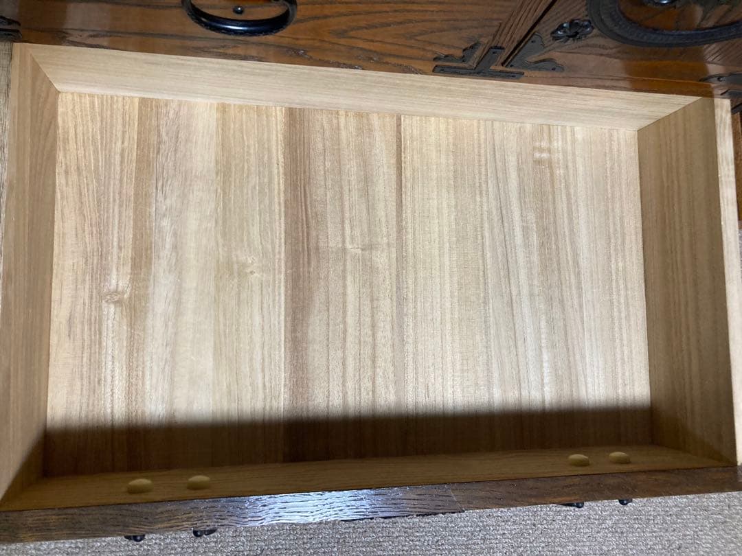 【昭和レトロ】時代家具　車箪笥　雲竜鉄地金具　民芸品　整理箪笥