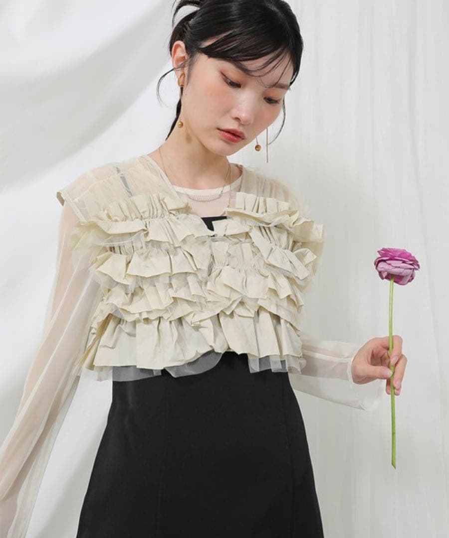 ＊美品＊kana フリルベスト シアートップス キャミワンピ ドレス 3点セット