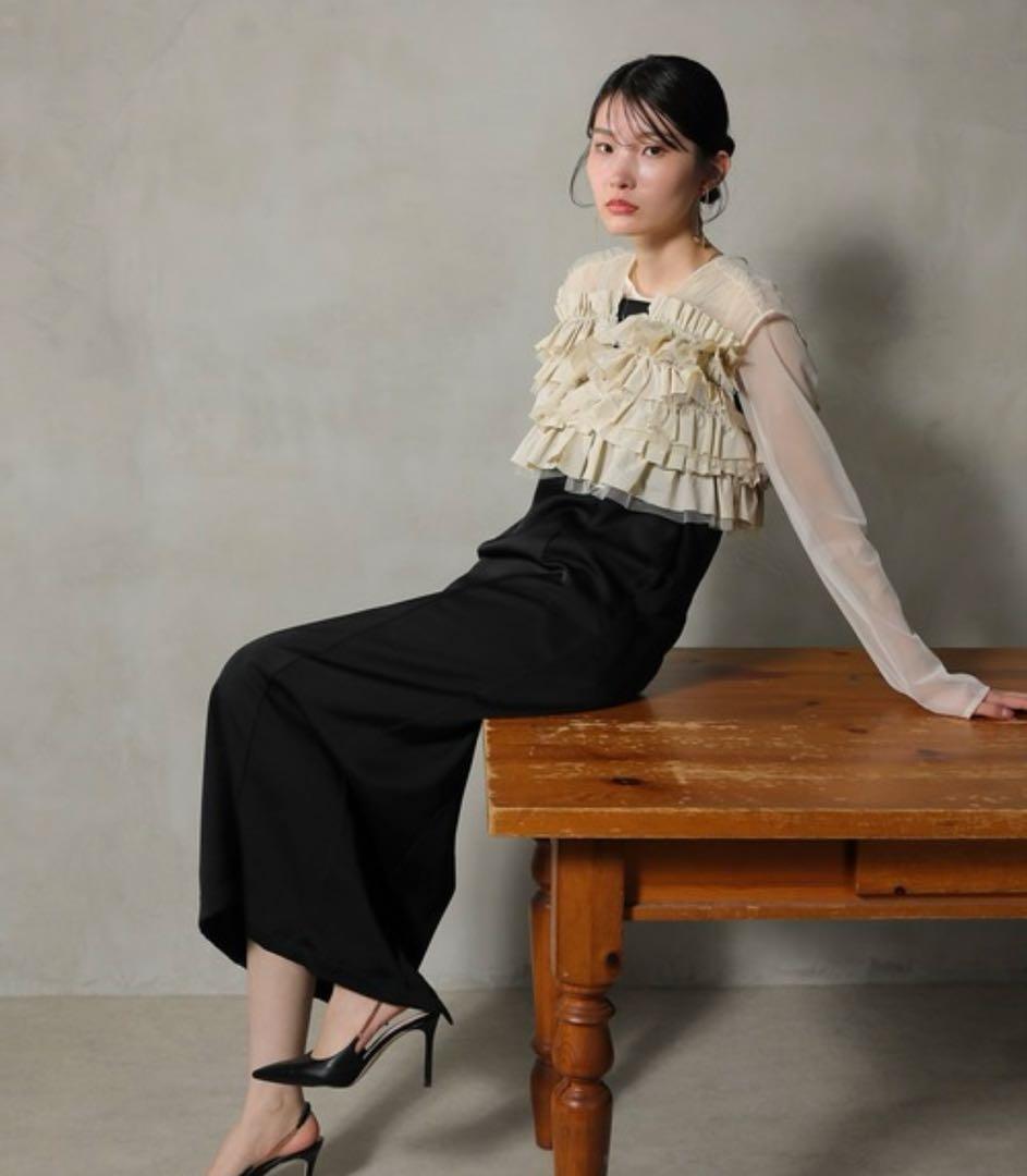 ＊美品＊kana フリルベスト シアートップス キャミワンピ ドレス 3点セット