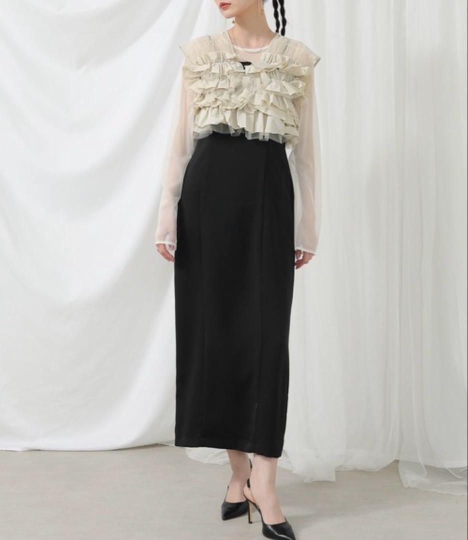 ＊美品＊kana フリルベスト シアートップス キャミワンピ ドレス 3点セット