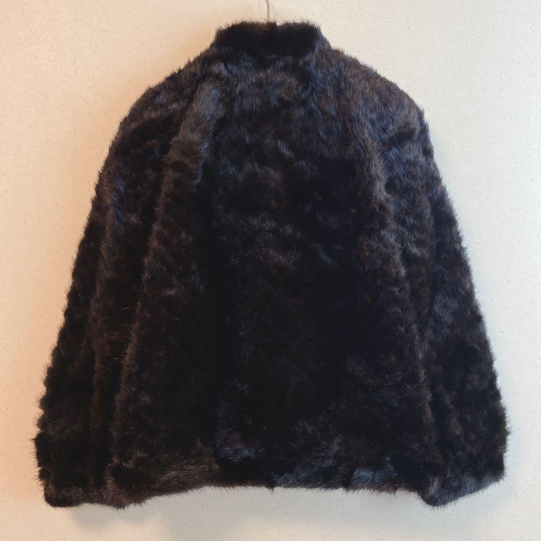 【サガミンク】（M）最高級 ミンクファーコート 銀タグ ダークブラウン