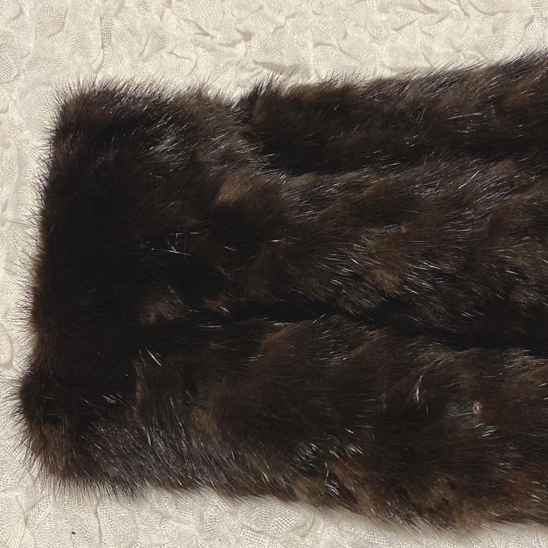 【サガミンク】（M）最高級 ミンクファーコート 銀タグ ダークブラウン