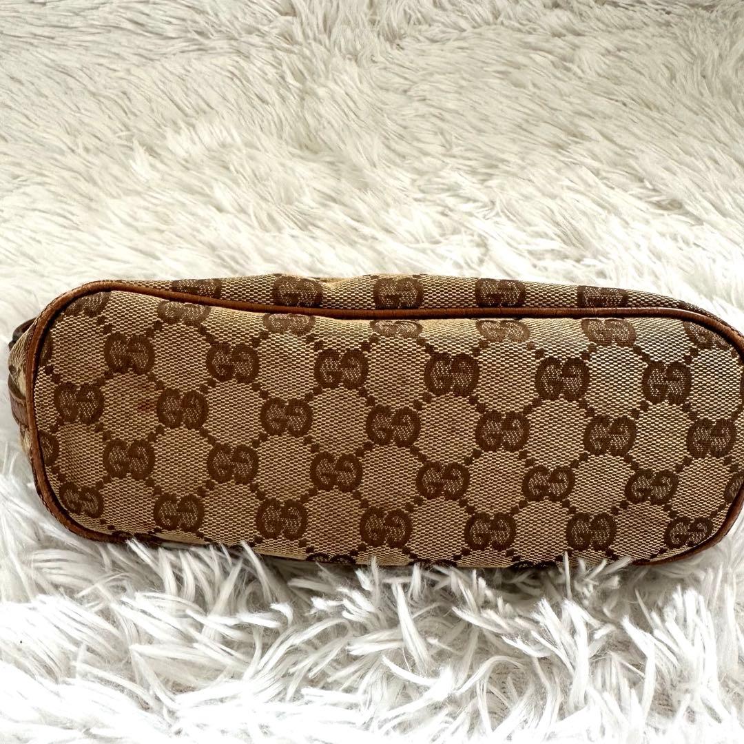 GUCCI グッチ アクセサリーポーチ GG柄 キャンバス ブラウン