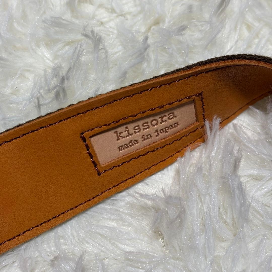 美品✨kissora キソラボディバッグ ウエストポーチ キャメル　牛革