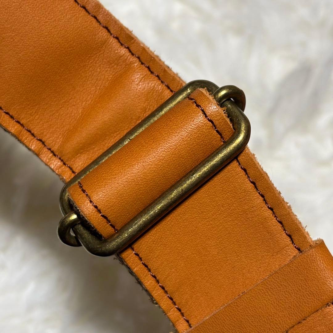 美品✨kissora キソラボディバッグ ウエストポーチ キャメル　牛革