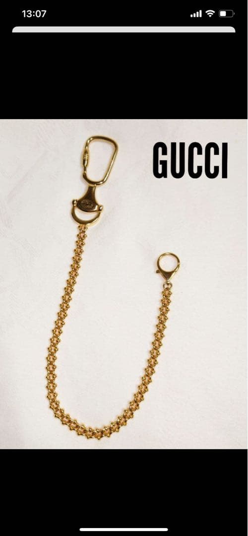 GUCCI ITALY製 金色 ゴールド メタル ウォレットチェーン