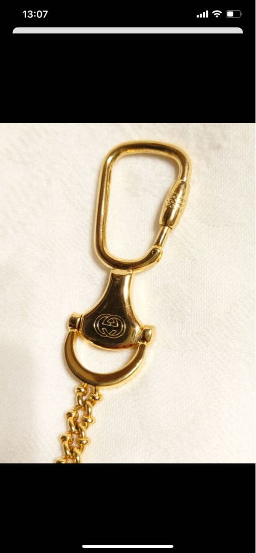 GUCCI ITALY製 金色 ゴールド メタル ウォレットチェーン