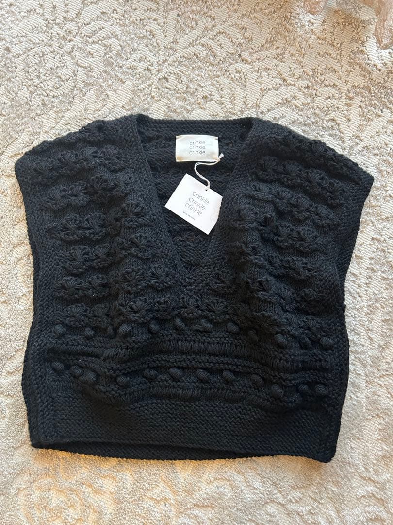 新品★crinkle crinkle crinkleハンドニットベストウール