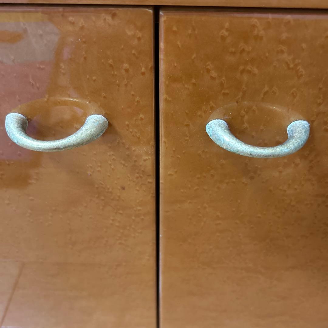 【最終値下げ】キュリオケース木製ガラスケース バーズアイ 高145横65奥行45