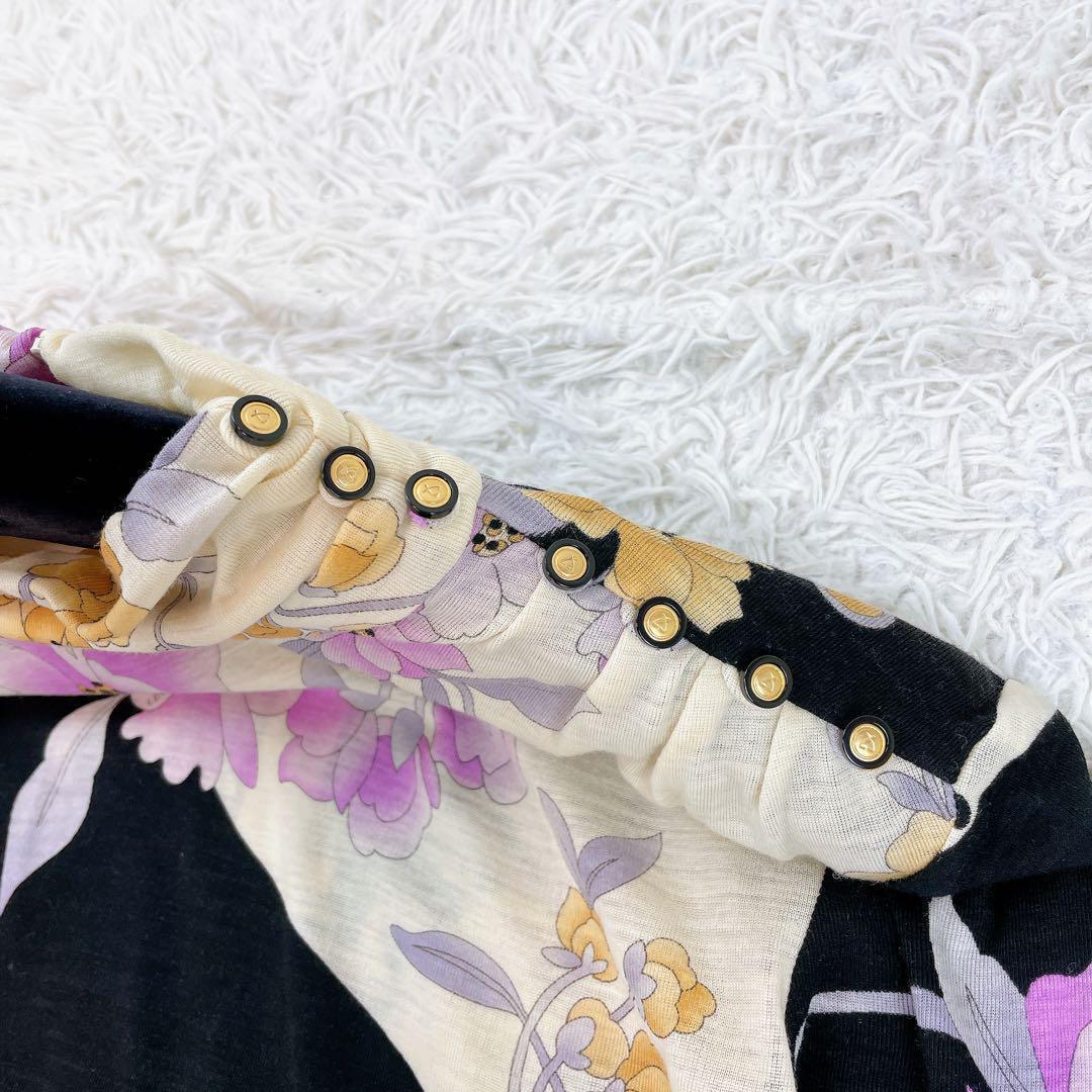 LEONARD レオナール ウール100％使用 カットソー ブラック系 XL相当