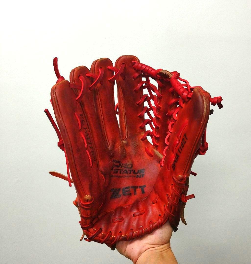 536 ZETT プロステイタス 型抜群 即戦力 硬式 外野手用グローブ 左投げ