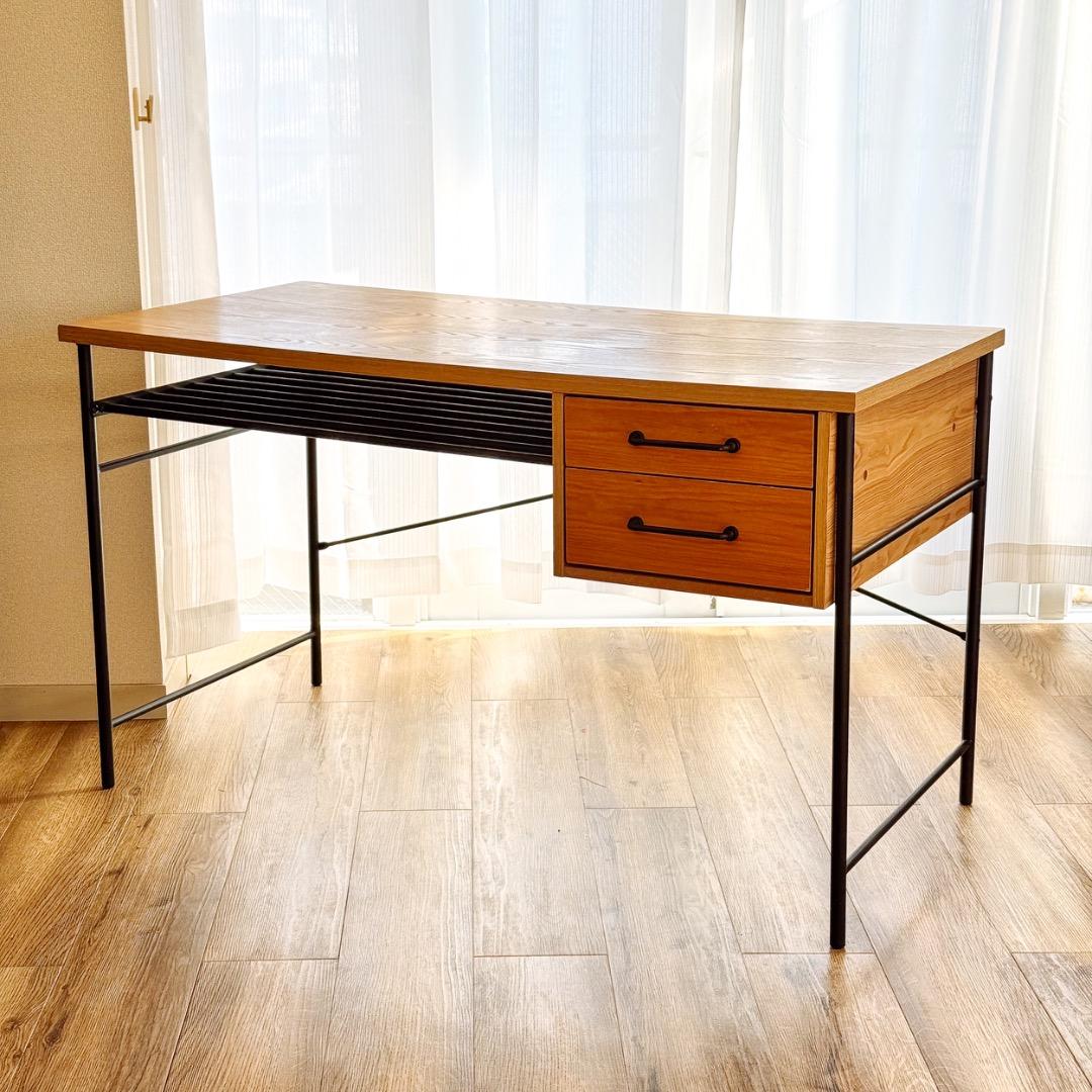 LOWYA PCデスク 引き出し天然木使用ヴィンテージオフィス【販売終了品】