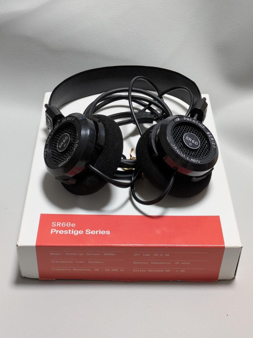 GRADO SR60E 開放型ヘッドホン(有線)、元箱付き、動作確認済