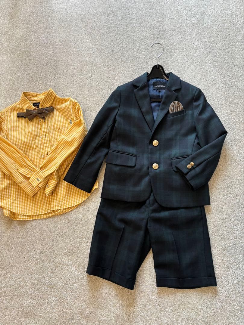男子スーツ上120下130cmユナイテッドアローズ　卒園式入学式　シャツ小物付き