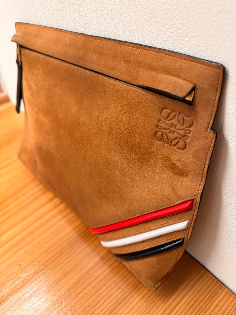LOEWE クラッチバッグ Tポーチ アナグラム スエード ユニセックス