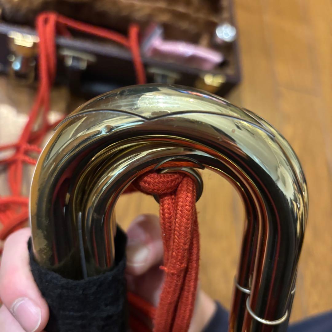 自衛隊用信号らっぱ「シモクラ楽器」（ハードケース.マウスピース付き）