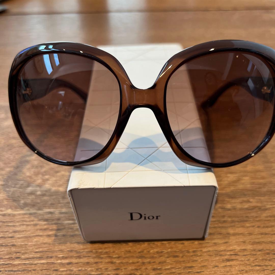Dior GLOSSY1 ブラウン サングラス ゴールドロゴ