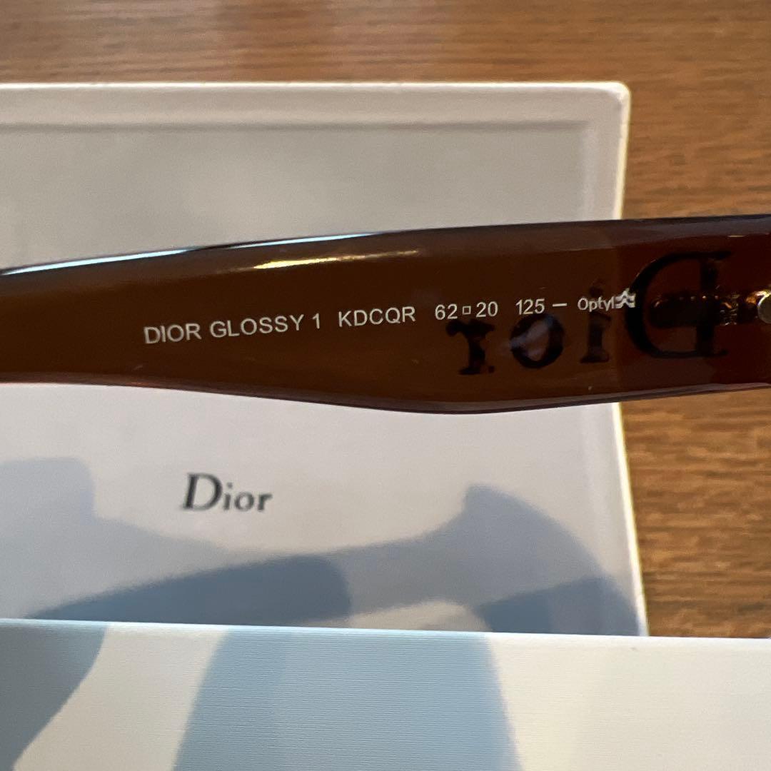 Dior GLOSSY1 ブラウン サングラス ゴールドロゴ