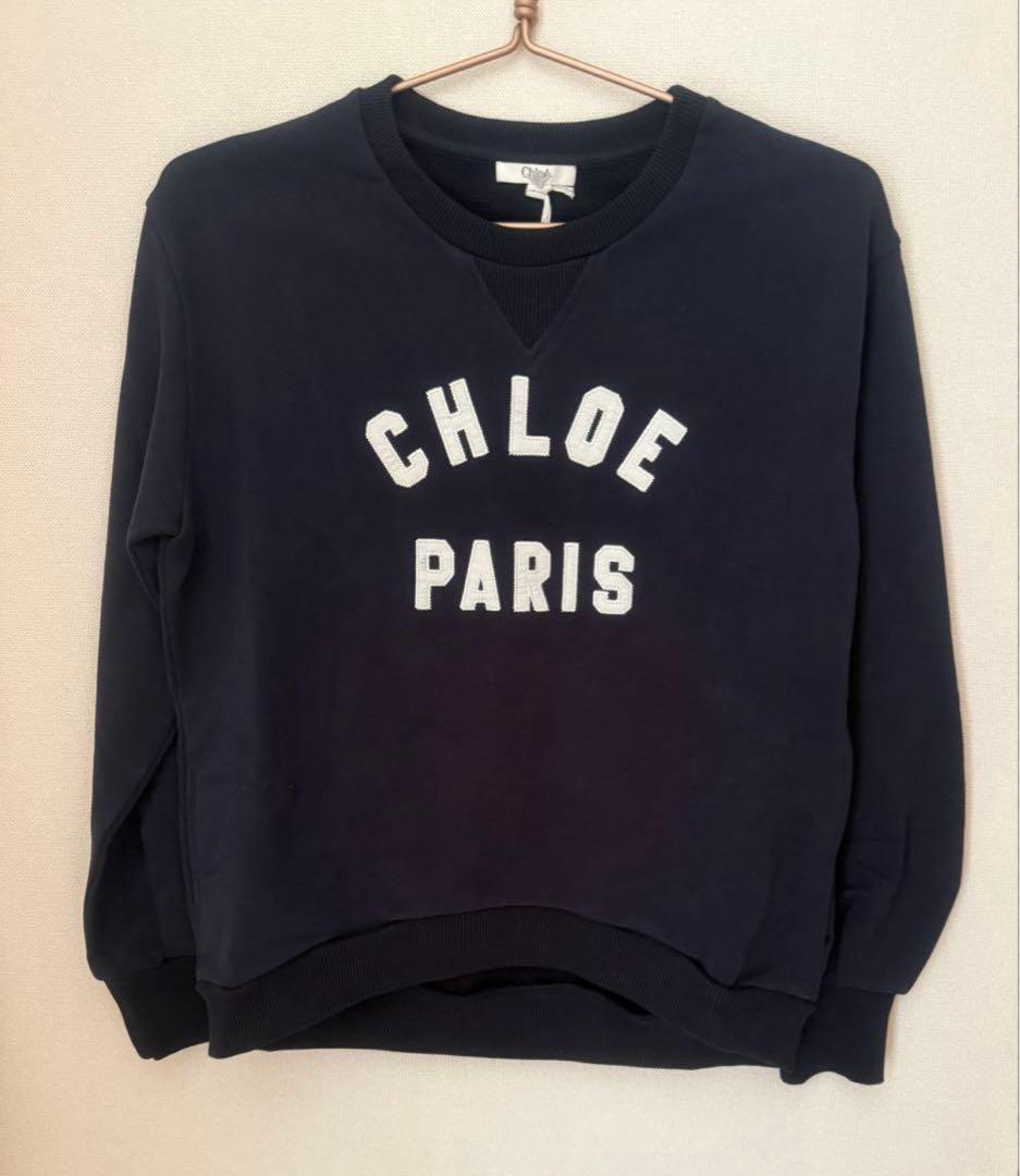 クロエ　キッズ　160相当　カレッジロゴスウェット　ネイビー