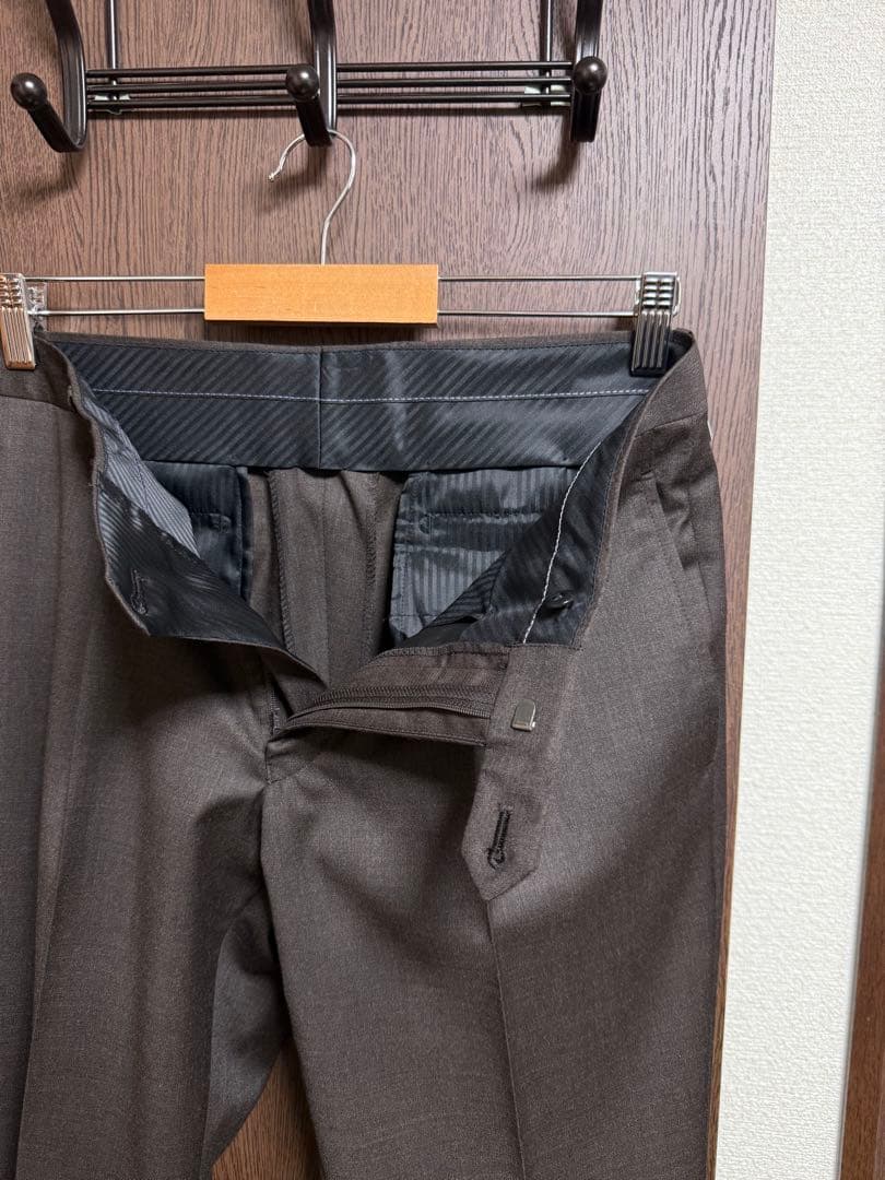 A5新品未使用！高級イタリアREDAウール100%ブラウン3ピーススーツ！訳あり