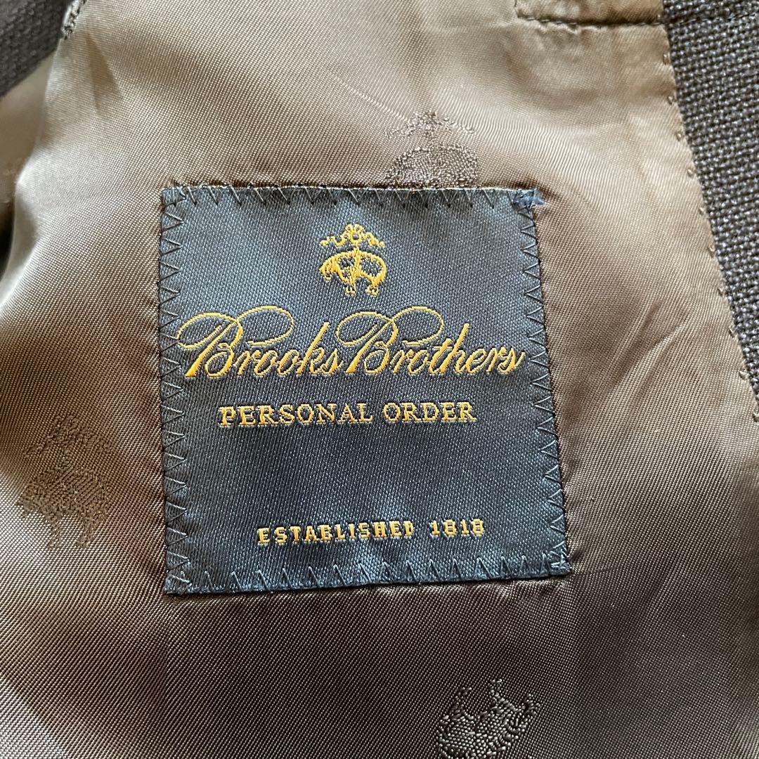 【良品】ブルックスブラザーズ 紺ブレ 金ボタン モヘア混 パーソナルオーダー L