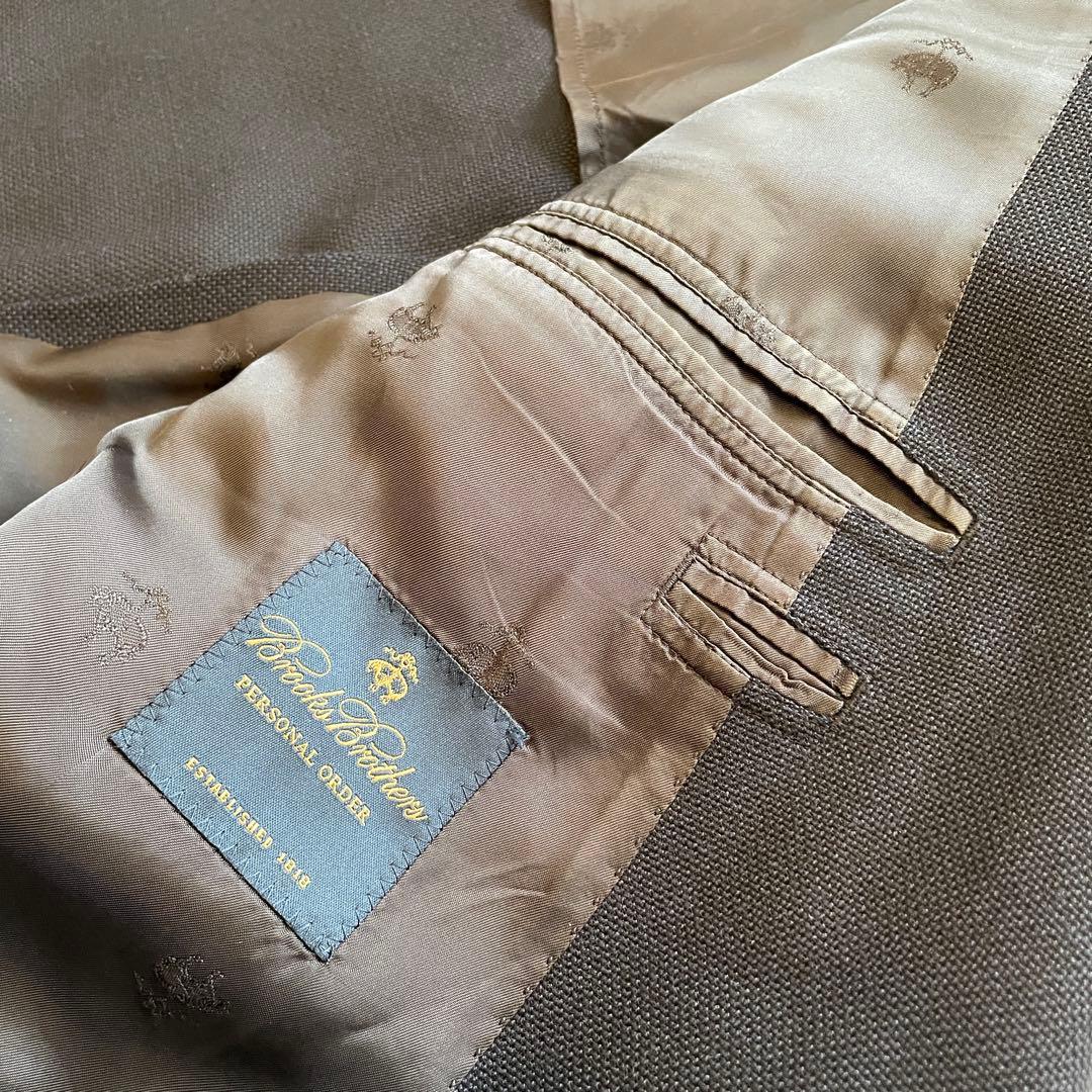 【良品】ブルックスブラザーズ 紺ブレ 金ボタン モヘア混 パーソナルオーダー L