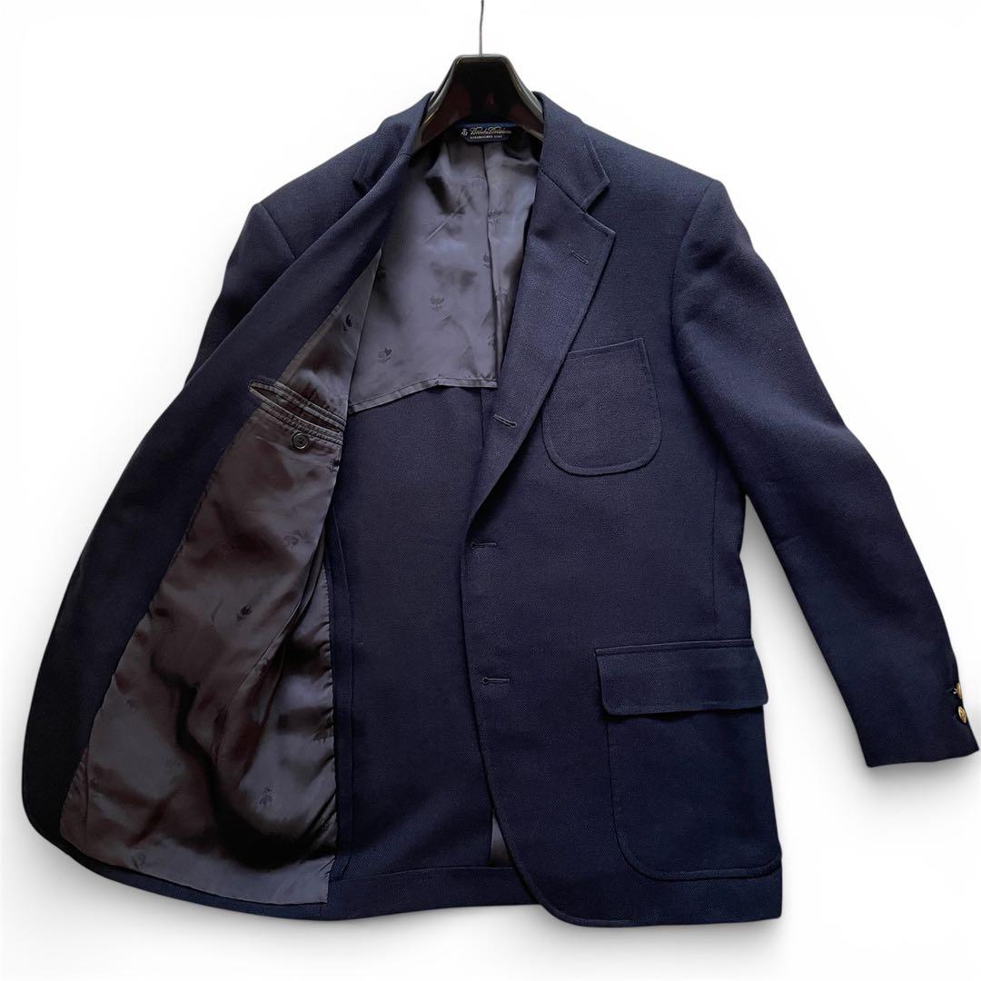 【良品】ブルックスブラザーズ 紺ブレ 金ボタン モヘア混 パーソナルオーダー L