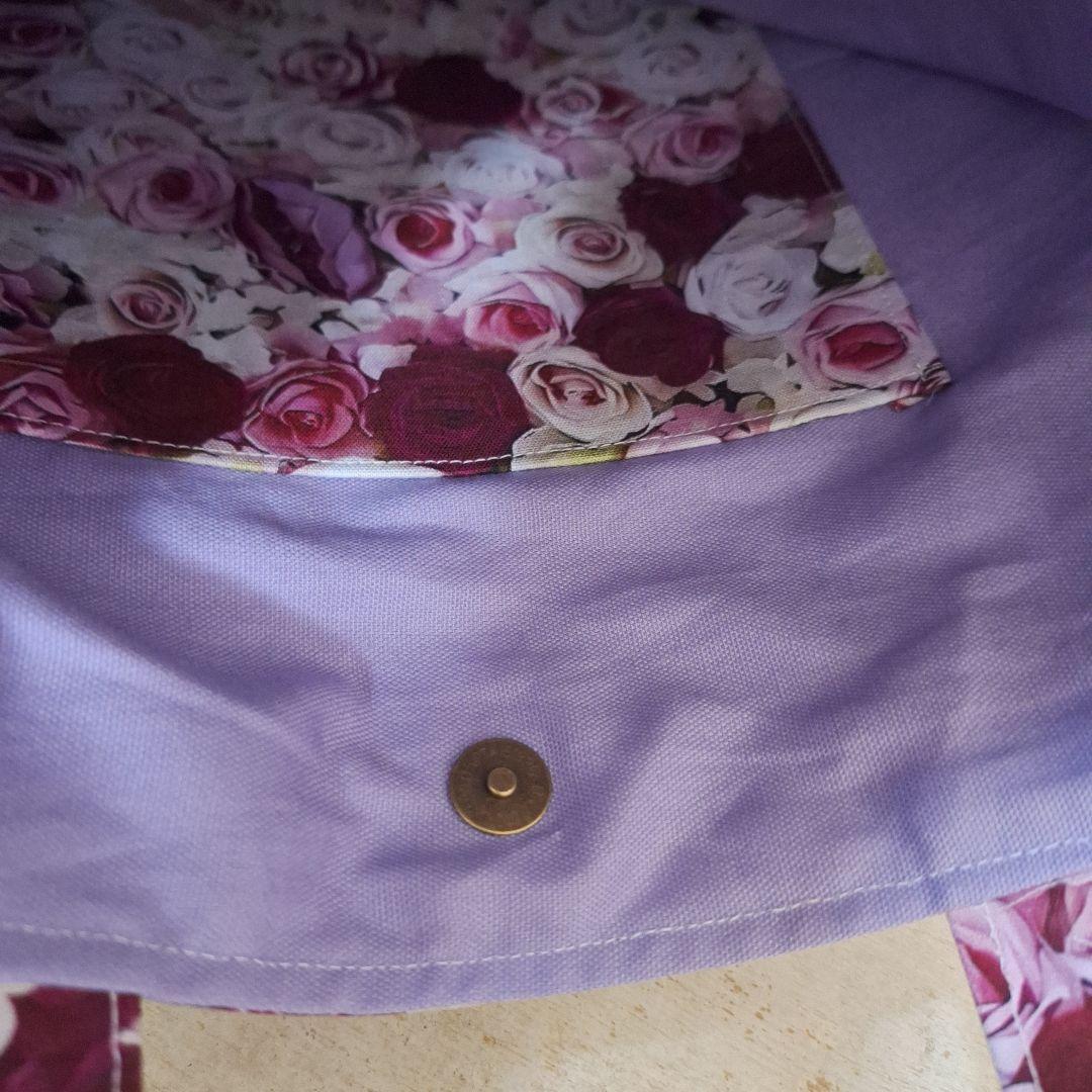 激レアねこと女の子パネル生地　ハンドメイド　まちなしバッグ　布バスケット