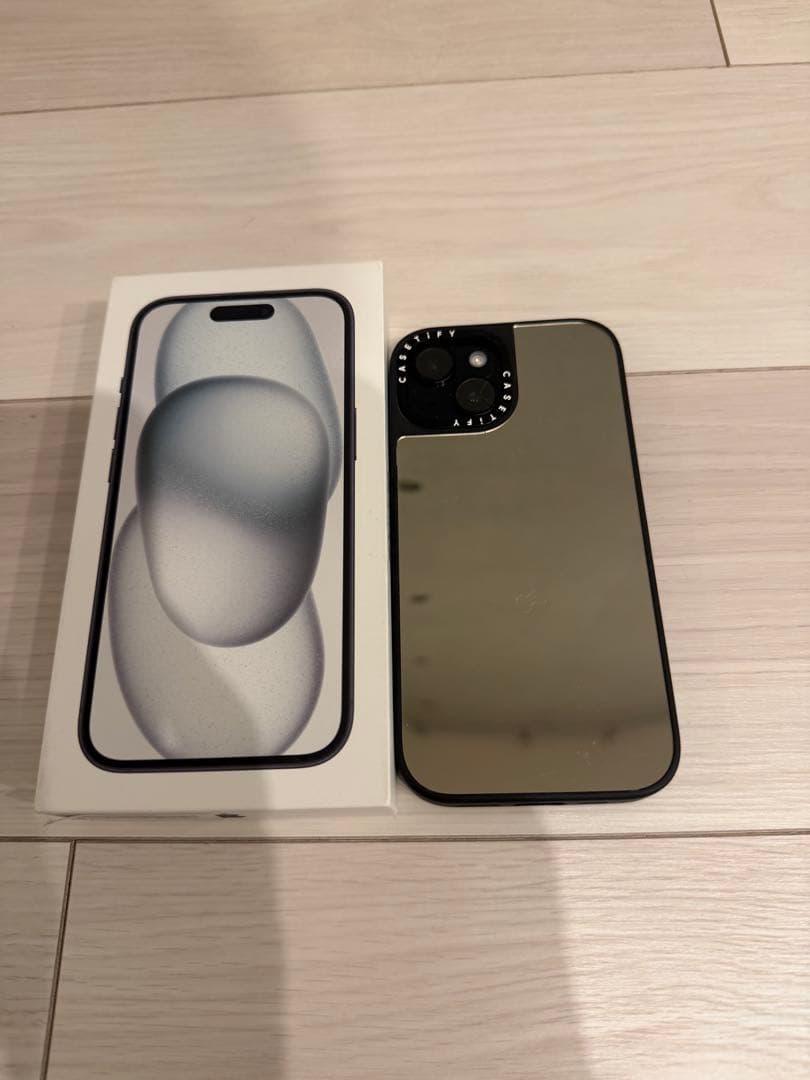 iPhone15 BLACK ブラック 128GB 美品 ケース付き 本体