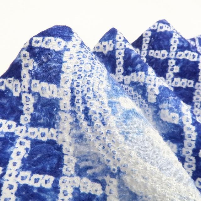 未着用 有松鳴海絞り 夏着物 綿 高級仕立て 仕付け糸付 高級浴衣 6167