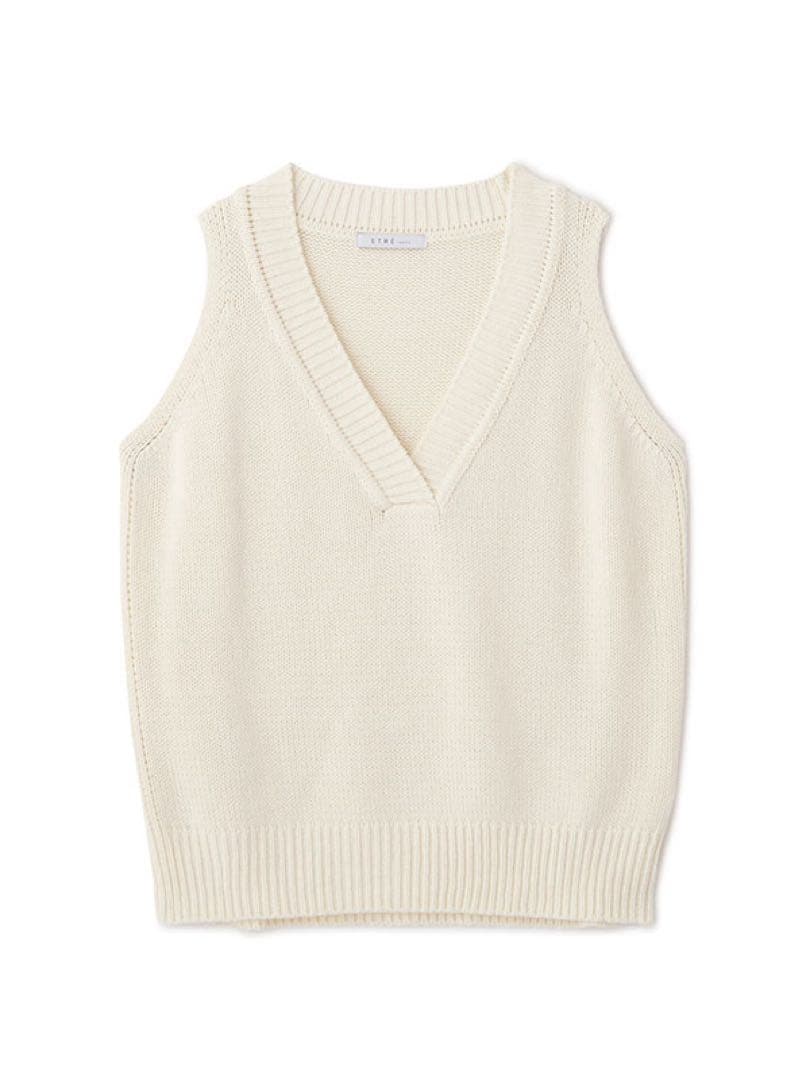ETRETOKYO Vネックスリーブレスニットプルオーバー