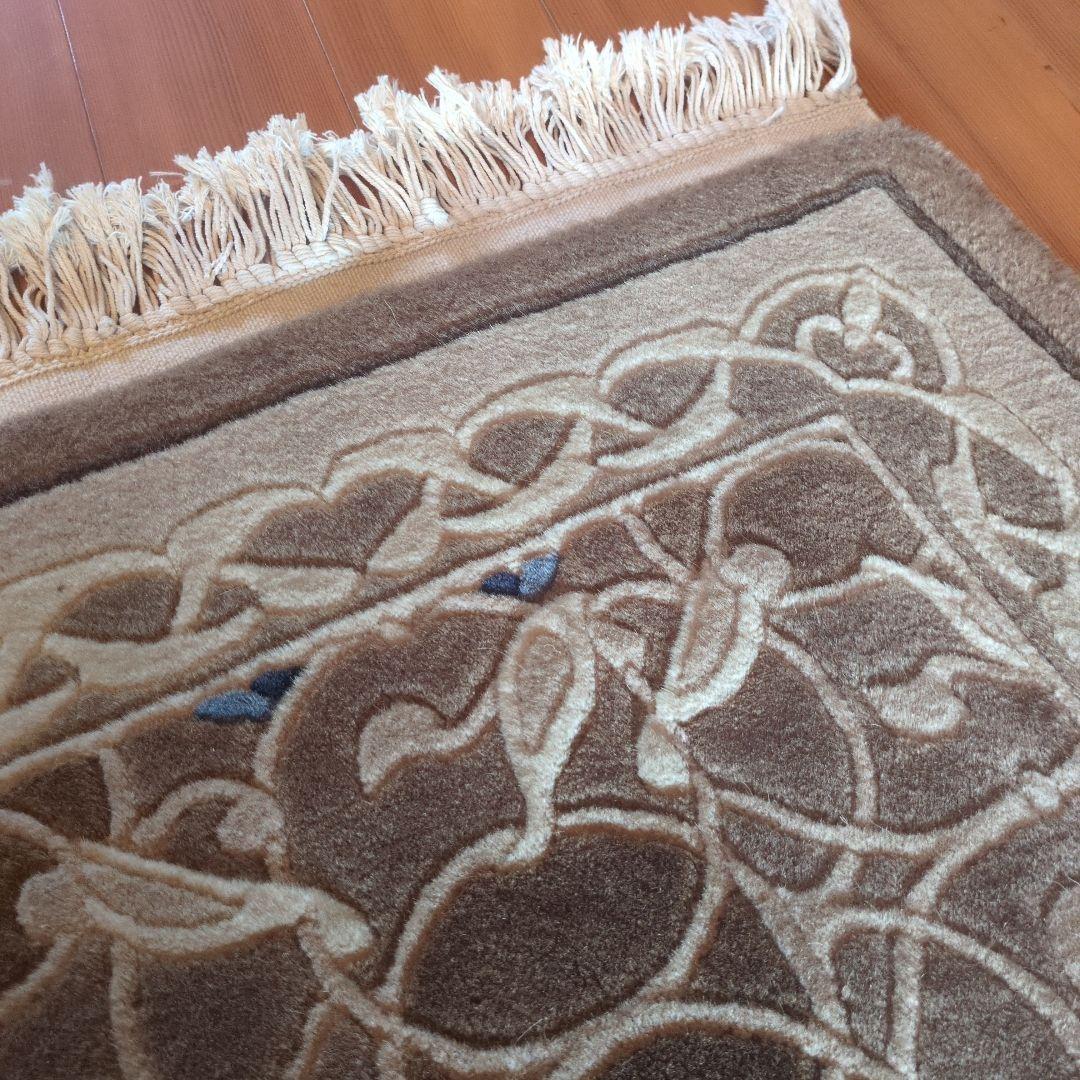 特選　天然色羊毛100% 中国段通 元宝緞通 100段 約130cm×62cm