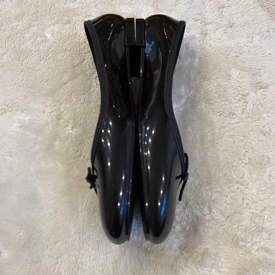 【極美品】レペット サンドリオン フラット バレエシューズ レイン エナメル 黒